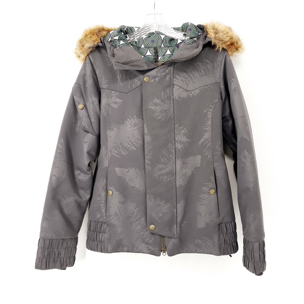 B by Burton Hooded Snowboarding Jacket in Gray